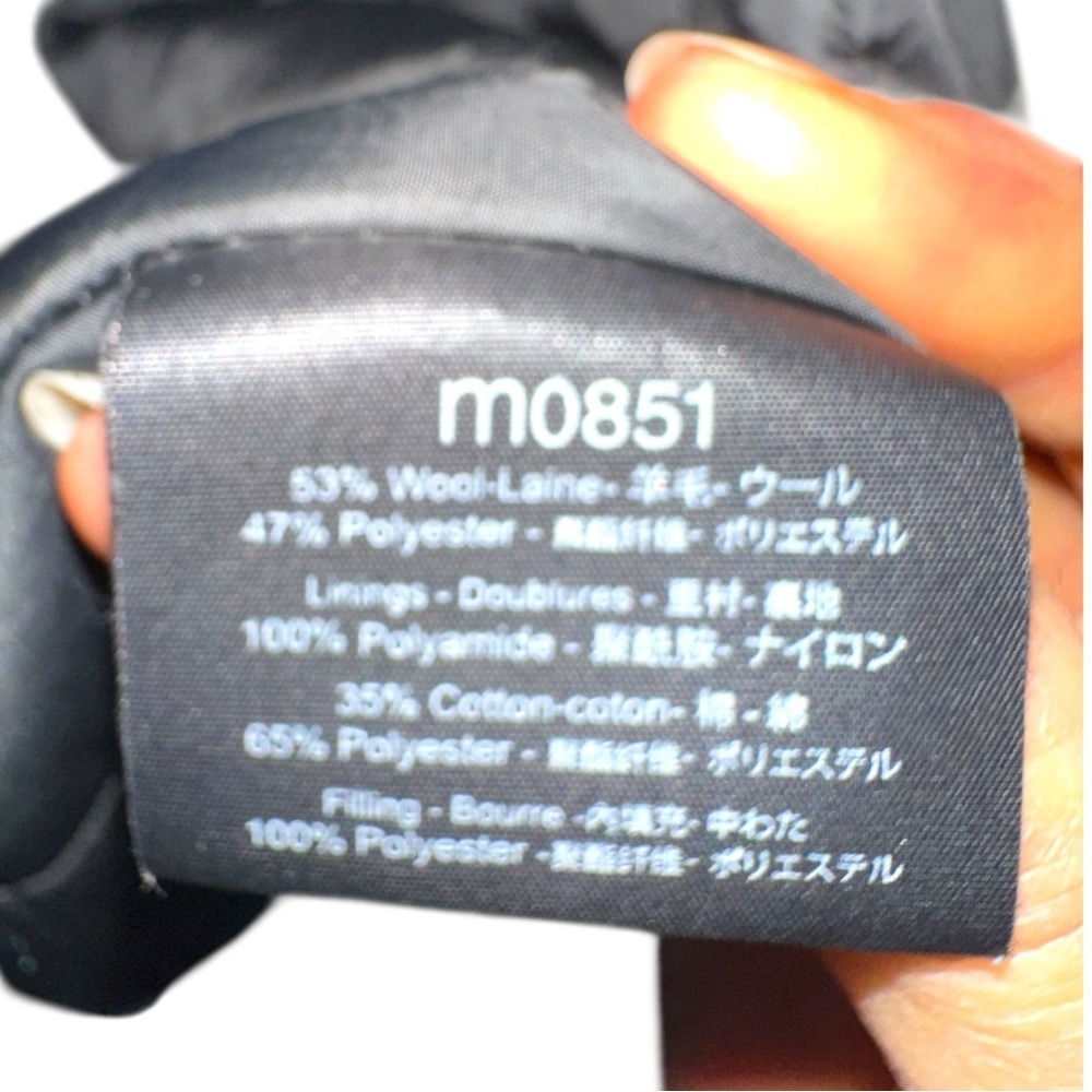 M0851 WOOL SHEARLING Collar Insulated WARM Pea Coat Trench Jacket Dark Grey M /8 - Picture 12 of 13